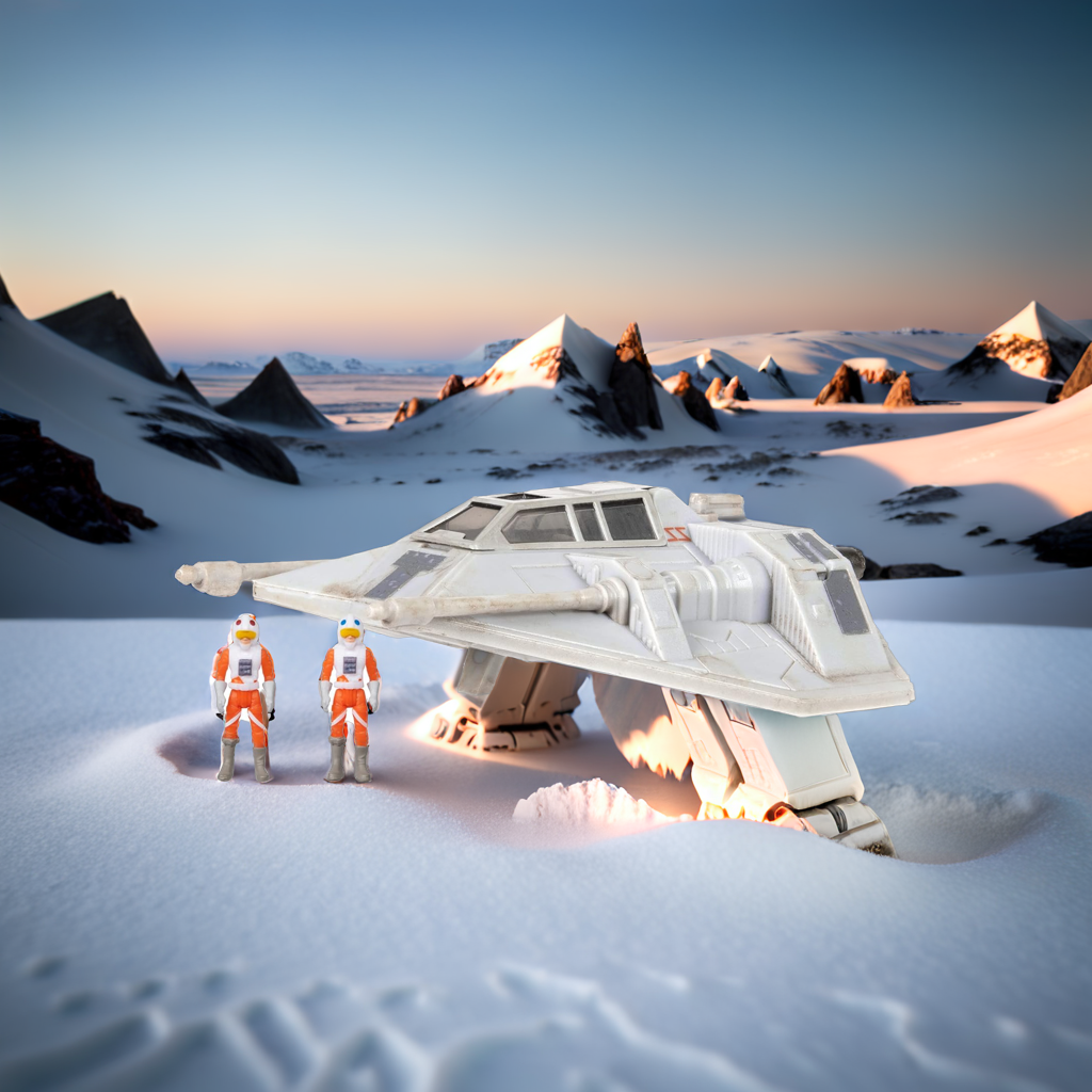 STAR WARS Micro Galaxy Squadron Luke Skywalker’s Snowspeeder - 5-Inch Starfighter Class Vehicle with Two 1-Inch Micro Figure Accessories