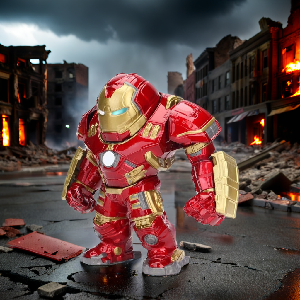 Jada Toys Marvel 6 inch Hulkbuster & 2 inch Iron Man Die-Cast Collectible Toy Figure, Red, 33431